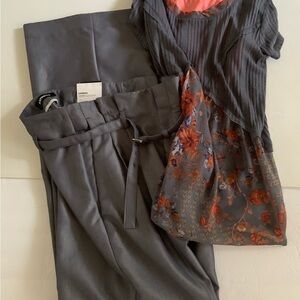 Express Gray Tailored Trousers